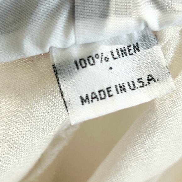 Bryn Walker 100% Linen Pull On Crop Wide Leg OSCA Pant Ivory Womens M Casual USA - Picture 4 of 14